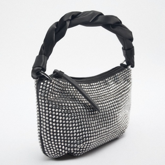 ZARA BLOGGERS FAV SPARKLY SHOULDER BAG - Picture 9 of 14